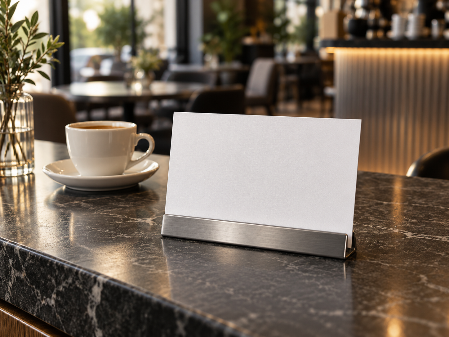 At the counter: restaurant QR display concept