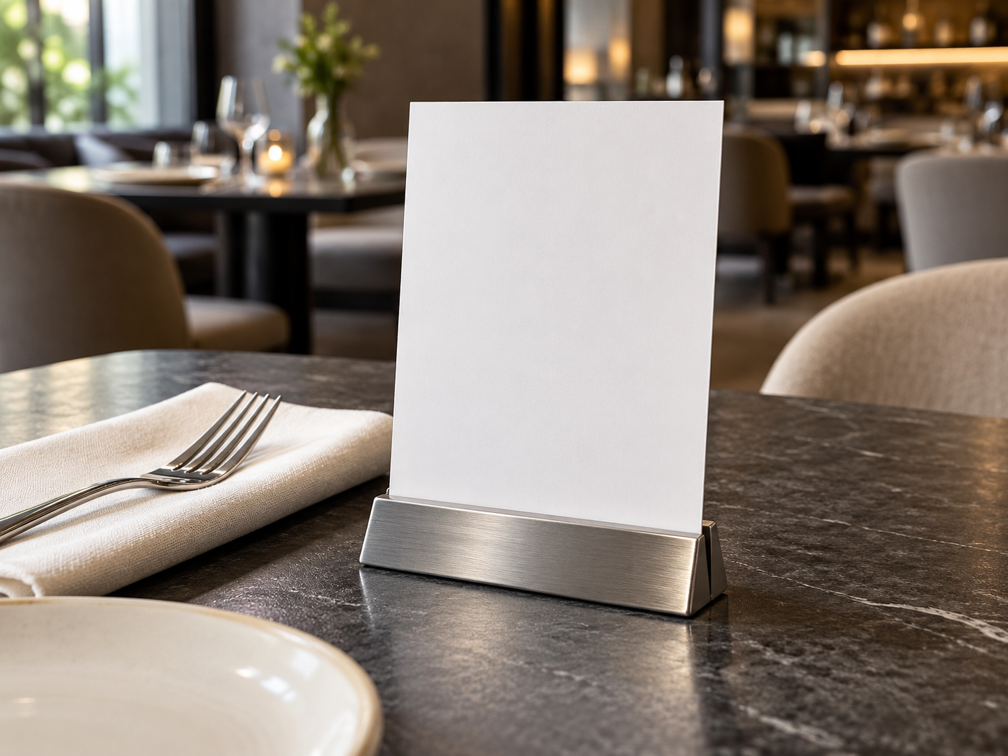 On the table: restaurant QR display concept
